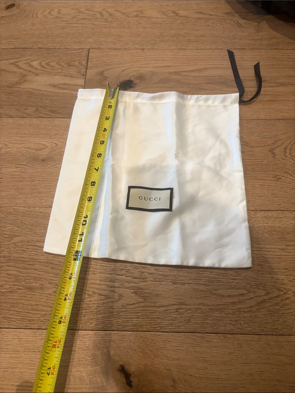 Gucci White Drawstring Dust Pouch with Logo Patch